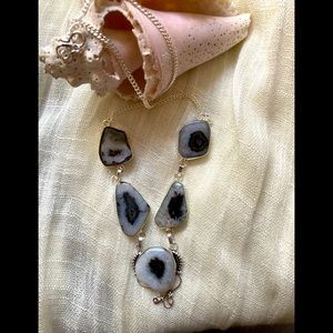 NEW Solar Agate Handmade 925 Silver Necklace